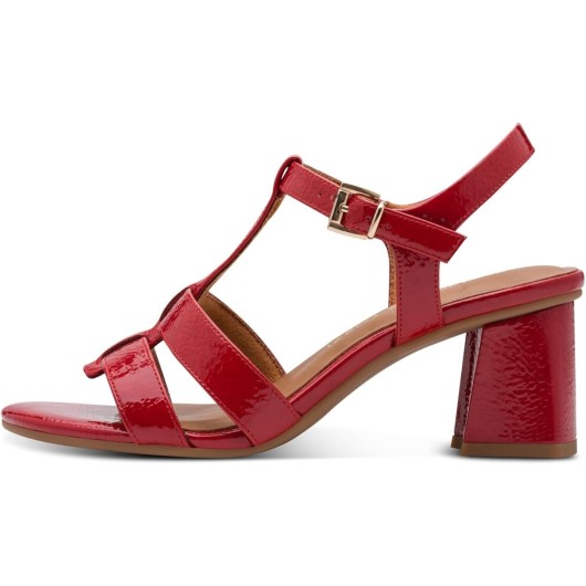 Czerwone Lakierowane Sandały Damskie Marco Tozzi 2-28333-46 520 – Elegancja w Wydaniu Premium