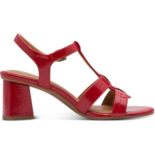 Czerwone Lakierowane Sandały Damskie Marco Tozzi 2-28333-46 520 – Elegancja w Wydaniu Premium