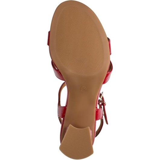 Czerwone Lakierowane Sandały Damskie Marco Tozzi 2-28333-46 520 – Elegancja w Wydaniu Premium