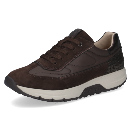 Skórzane Sneakersy Damskie Caprice – Ciemnobrązowe z Technologią CLIMOTION®