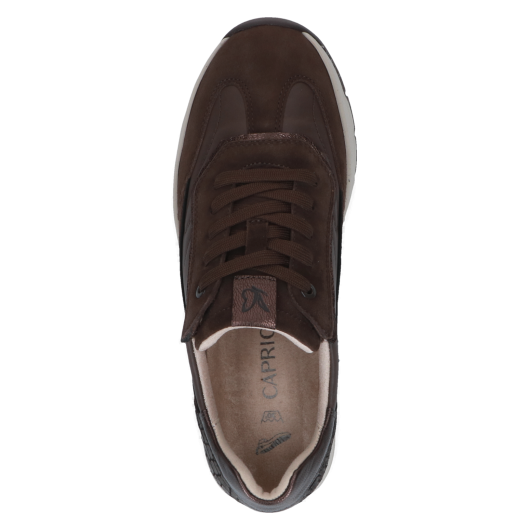 Skórzane Sneakersy Damskie Caprice – Ciemnobrązowe z Technologią CLIMOTION® Skórzane Sneakersy Damskie Caprice – Ciemnobrązowe z Technologią CLIMOTION®