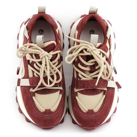 Bordowe sneakersy damskie Scaviola GR-J26-245 – designerski styl i wygoda