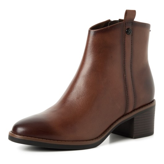 Brązowe Skórzane Botki Damskie Marco Tozzi 2-25325-47 – Elegancja i Komfort FEEL ME