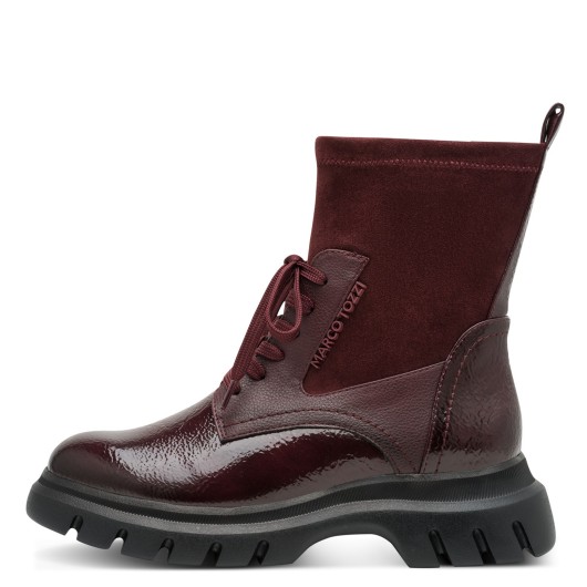 Bordowe Botki Damskie Marco Tozzi 2-25231-47 Bordeaux