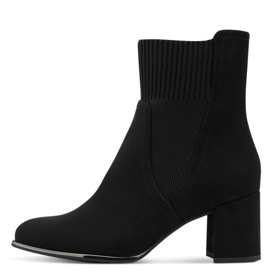 Botki damskie Marco Tozzi 2-25392-41 001 – Czarna elegancja i wygoda na co dzień