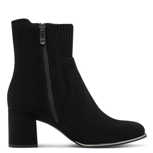 Botki damskie Marco Tozzi 2-25392-41 001 – Czarna elegancja i wygoda na co dzień