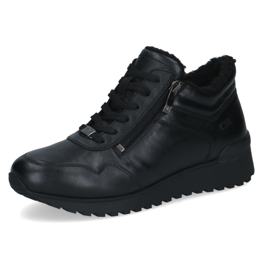 Czarne Ocieplane Sneakersy / Botki Damskie Caprice 9-26201-43 022 Black Nappa