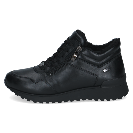 Czarne Ocieplane Sneakersy / Botki Damskie Caprice 9-26201-43 022 Black Nappa