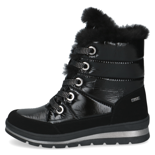 Czarne Ocieplane Śniegowce / Botki Damskie Caprice 9-26226-41 019 Black Comb