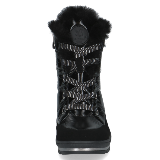 Czarne Ocieplane Śniegowce / Botki Damskie Caprice 9-26226-41 019 Black Comb
