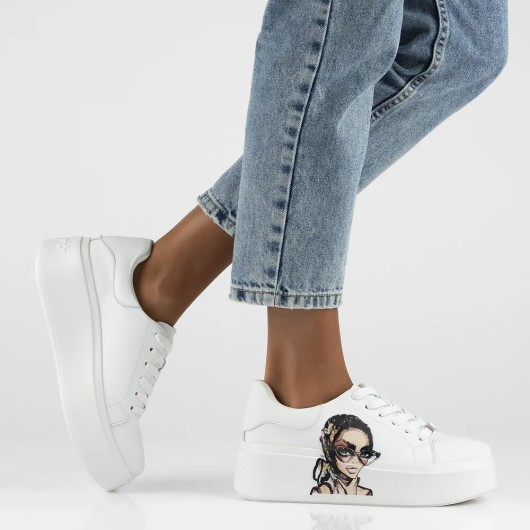 Białe Skórzane Sneakersy Filippo