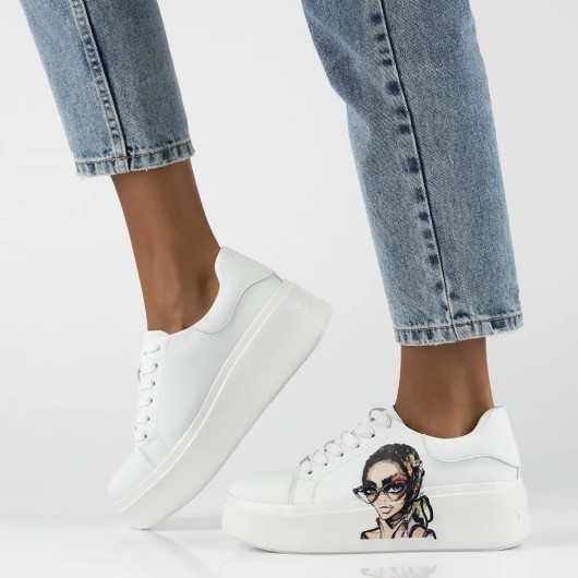 Białe Skórzane Sneakersy Filippo