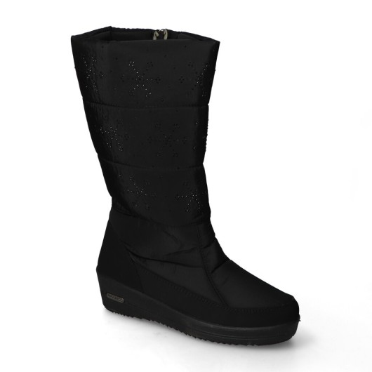 Czarne śniegowce ozdobione cyrkoniami Progress