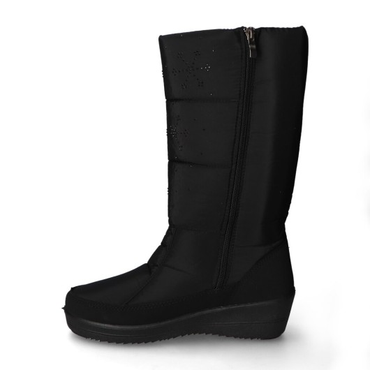 Czarne śniegowce ozdobione cyrkoniami Progress