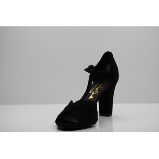 Sandałki damskie Marko-But czarne zamszowe