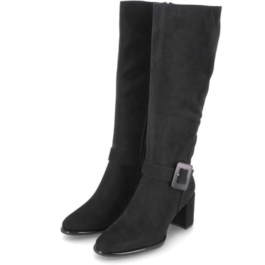 Kozaki damskie czarne z ozdobną klamrą Marco Tozzi Kozaki damskie czarne z ozdobną klamrą Marco Tozzi