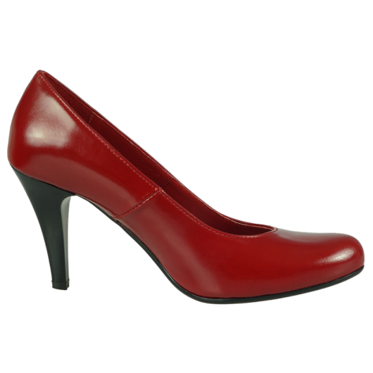 Eleganckie czółenka damskie skórzane czerwone lakierowane Wielbut