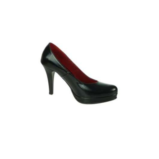 Czółenka skórzane damskie czarne na szpilce Wielbut