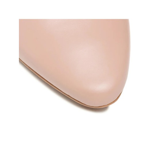 Beżowe czółenka damskie na słupku Ryłko