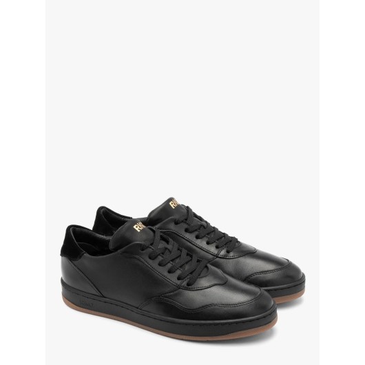 Skórzane sportowe półbuty damskie czarne Ryłko