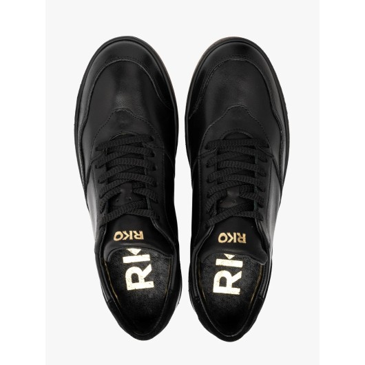 Skórzane sportowe półbuty damskie czarne Ryłko