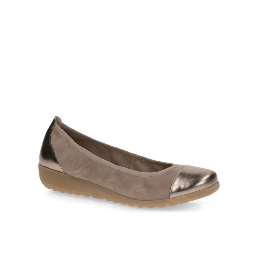 Brązowe zamszowe baleriny damskie Caprice