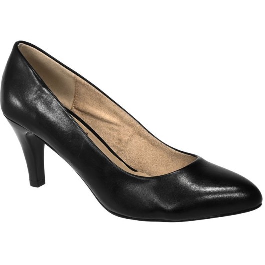 Skórzane czółenka damskie czarne szpilki Caprice