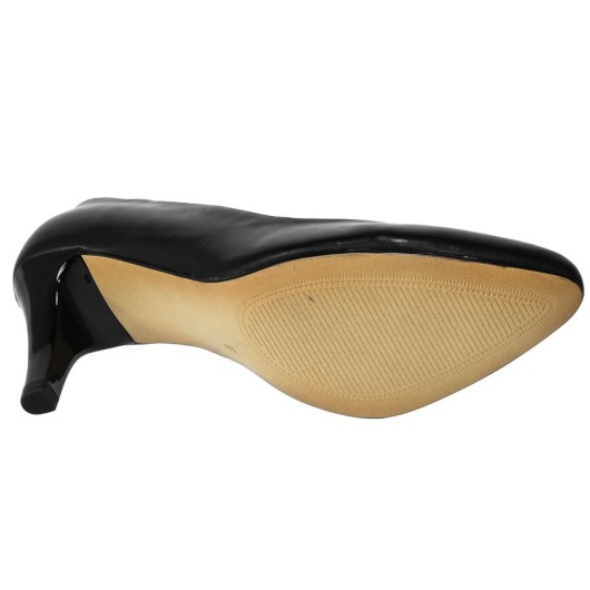 Skórzane czółenka damskie czarne szpilki Caprice