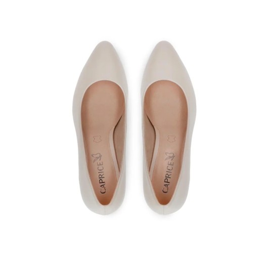 Szpilki skórzane beżowe Caprice
