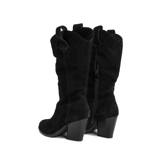 Czarne welurowe kozaki kowbojki czarne Nessi