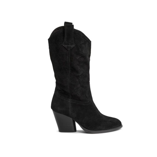 Czarne welurowe kozaki kowbojki czarne Nessi