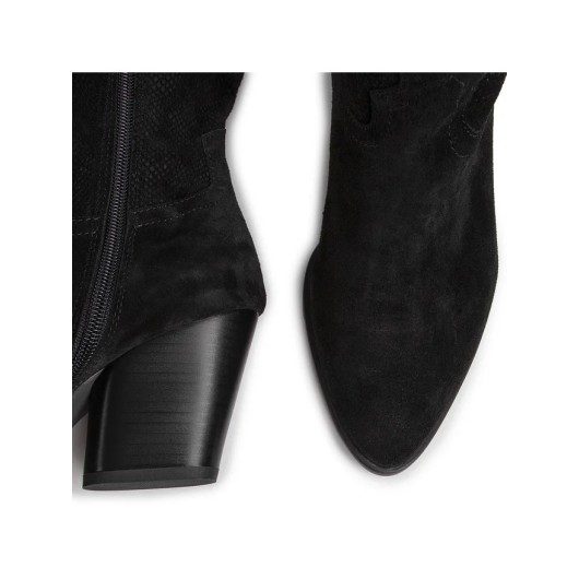 Czarne welurowe kozaki kowbojki czarne Nessi