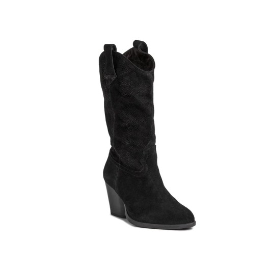 Czarne welurowe kozaki kowbojki czarne Nessi