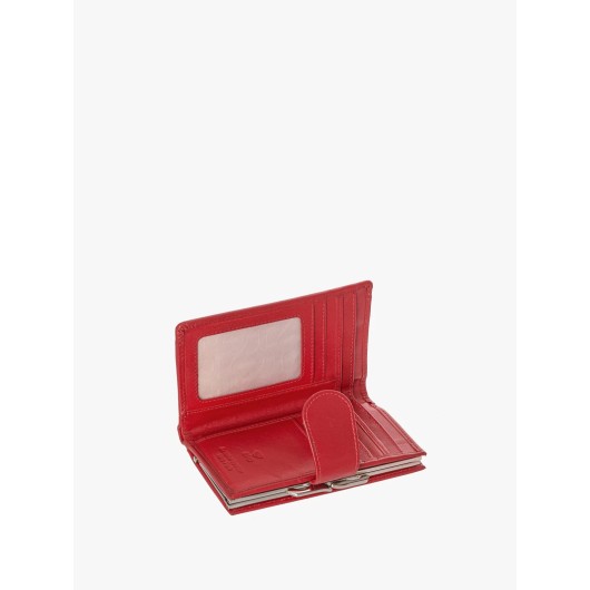 Portfel skórzany damski w kolorze czerwonym Ryłko