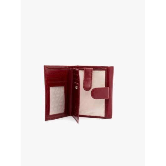 Czerwony portfel skórzany damski Ryłko