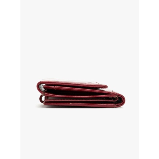 Czerwony portfel skórzany damski Ryłko