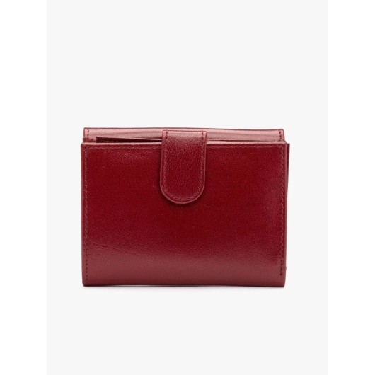 Czerwony portfel skórzany damski Ryłko