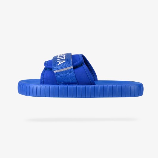 Klapki damskie Kubota na rzep Kobaltowe kultowe