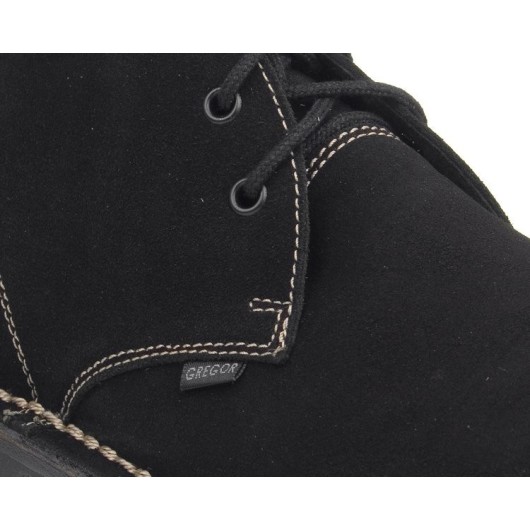 Trzewiki zamszowe męskie czarne Gregor breki osiołki
