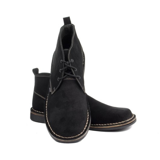 Trzewiki zamszowe męskie czarne Gregor breki osiołki