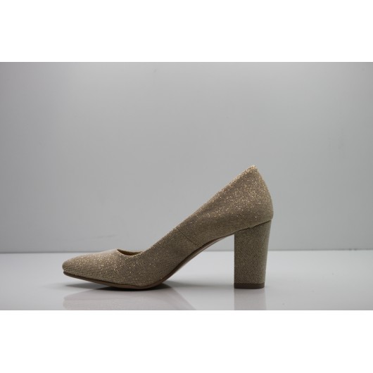 Czółenko damskie złote Krzyś-But brokatowe