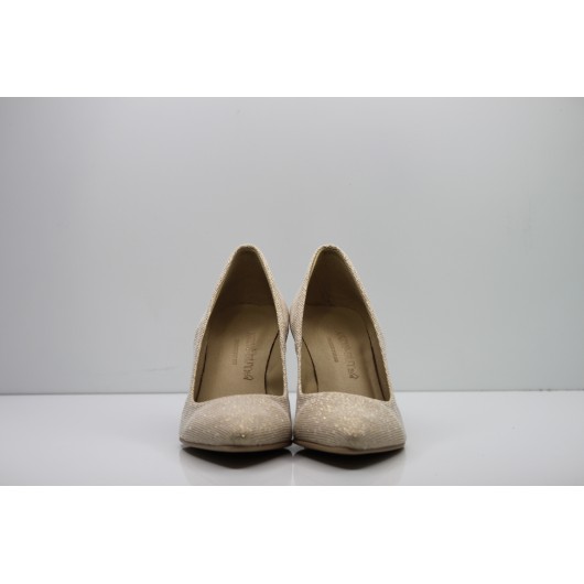 Czółenko damskie złote Krzyś-But brokatowe