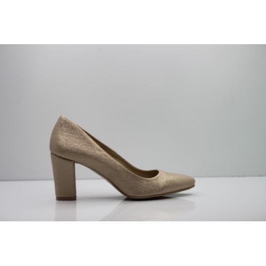 Czółenka Krzyś-But platynowe na słupku