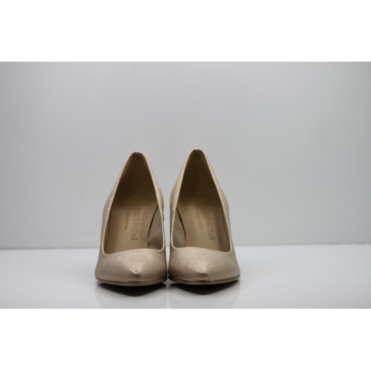 Czółenka Krzyś-But platynowe na słupku