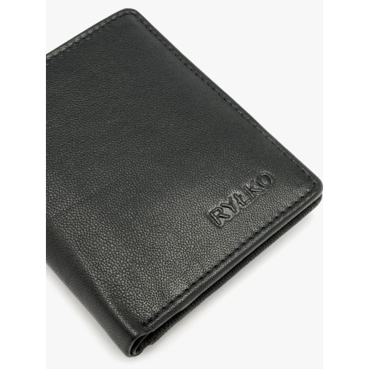 Portfel skórzany męski czarny Ryłko