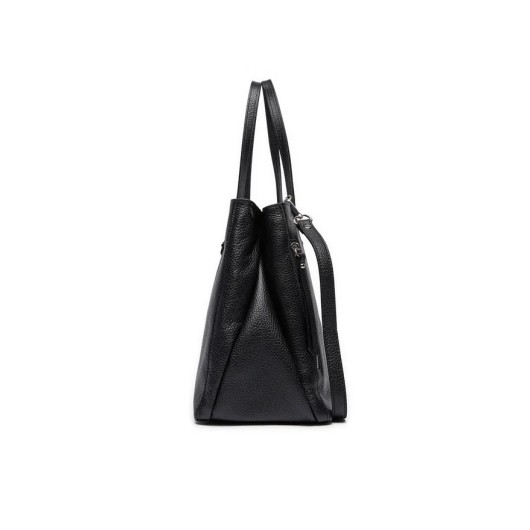 Czarna duża torebka damska skórzana Ryłko