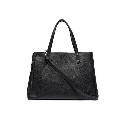 Czarna duża torebka damska skórzana Ryłko