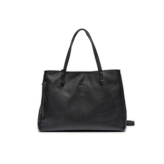 Czarna duża torebka damska skórzana Ryłko