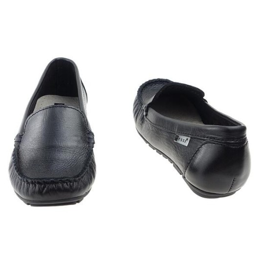 Mokasyny damskie czarne Nessi czarne lico