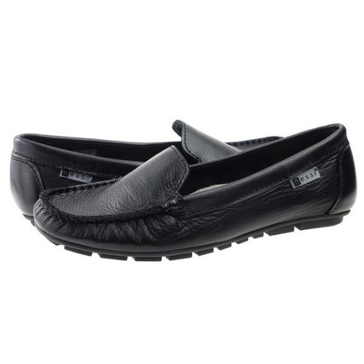 Mokasyny damskie czarne Nessi czarne lico